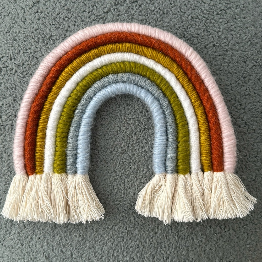 Rainbow wall weaving wall art yarn